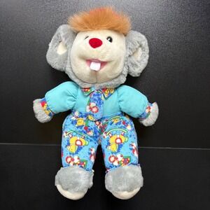 Vintage retro stuffed animal‎ tie kuddle me toys made in USA med size